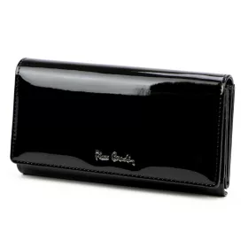   Pierre Cardin 07 SHINY 102 fekete női rostbőr-bőr pénztárca 18,5 x 10,5 cm