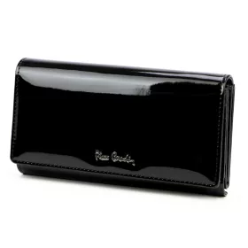   Pierre Cardin 07 SHINY 102 fekete női rostbőr-bőr pénztárca 18,5 x 10,5 cm