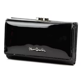   Pierre Cardin 07 SHINY 108 fekete női rostbőr-bőr pénztárca 14,5 x 9 cm
