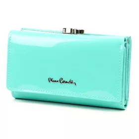   Pierre Cardin 07 SHINY 108 türkiz női rostbőr-bőr pénztárca 14,5 x 9 cm
