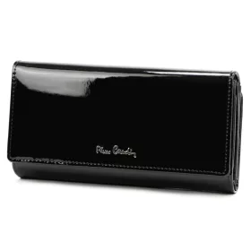   Pierre Cardin 07 SHINY 121 fekete női bőr-rostbőr pénztárca 19,5 x 10 cm