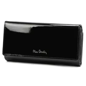   Pierre Cardin 07 SHINY 121 fekete női bőr-rostbőr pénztárca 19,5 x 10 cm