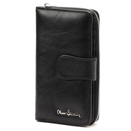 Pierre Cardin 06 ITALY 116 fekete női bőr pénztárca 9.5 x 16.5 x 3.8 cm