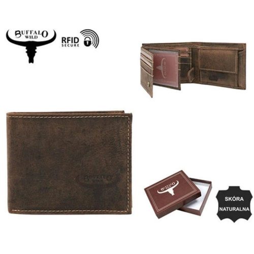 Wild RM-05-BAW BUFFALO barna férfi bőr pénztárca 10.5 x 8.7 x 2.5 cm