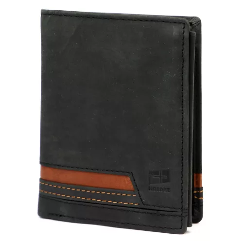 Nordee HVAL N4 fekete férfi bőr pénztárca 10 x 12.5 x 3 cm