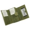 Gregorio BLOMST GM011 zöld mintás bőr női pénztárca 15.5x10.5x4 cm