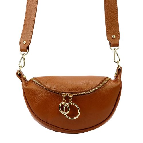 Luka 20-033 barna női bőr válltáska, oldaltáska, crossbody 25 x 16 x 10 cm