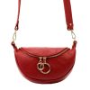 Luka 20-033 piros női bőr válltáska, oldaltáska, crossbody 25 x 16 x 10 cm