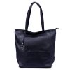 Gregorio 1728 navy kék női bőr kézitáska, válltáska 37 x 35 x 14 cm
