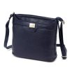 Luka 20-076 navy kék női bőr válltáska, oldaltáska, crossbody 24 x 20 x 10 cm