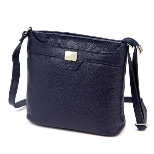 Luka 20-076 navy kék női bőr válltáska, oldaltáska, crossbody 24 x 20 x 10 cm