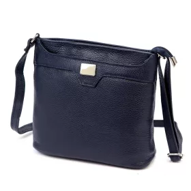   Luka 20-076 navy kék női bőr válltáska, oldaltáska, crossbody 24 x 20 x 10 cm