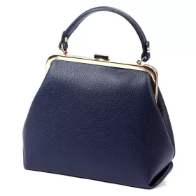   Luka 24-024 navy kék női bőr kézitáska, válltáska 27 x 23 x 11 cm