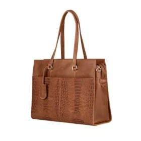   Burkely About Ally Workbag barna kroko mintás női bőr válltáska 15"