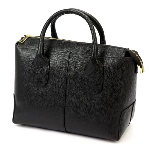 Luka 24-039   fekete női bőr kézitáska 32 x 23 x 16 cm