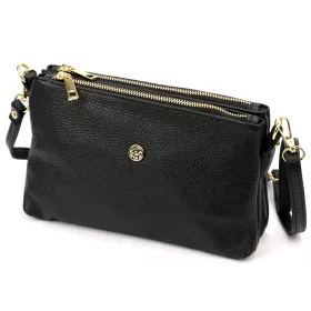   Gregorio 1736 fekete női bőr válltáska, oldaltáska, crossbody 24 x 15 x 7 cm