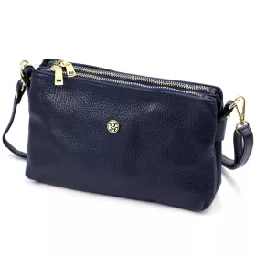   Gregorio 1736 navy kék női bőr válltáska, oldaltáska, crossbody 24 x 15 x 7 cm