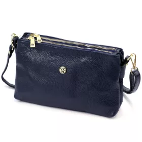   Gregorio 1736 navy kék női bőr válltáska, oldaltáska, crossbody 24 x 15 x 7 cm