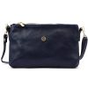 Gregorio 1736 navy kék női bőr válltáska, oldaltáska, crossbody 24 x 15 x 7 cm