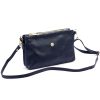 Gregorio 1736 navy kék női bőr válltáska, oldaltáska, crossbody 24 x 15 x 7 cm