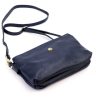 Gregorio 1736 navy kék női bőr válltáska, oldaltáska, crossbody 24 x 15 x 7 cm