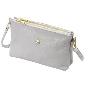   Gregorio 1736 szürke női bőr válltáska, oldaltáska, crossbody 24 x 15 x 7 cm