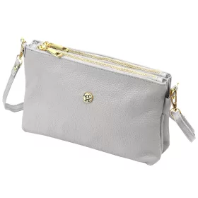   Gregorio 1736 szürke női bőr válltáska, oldaltáska, crossbody 24 x 15 x 7 cm