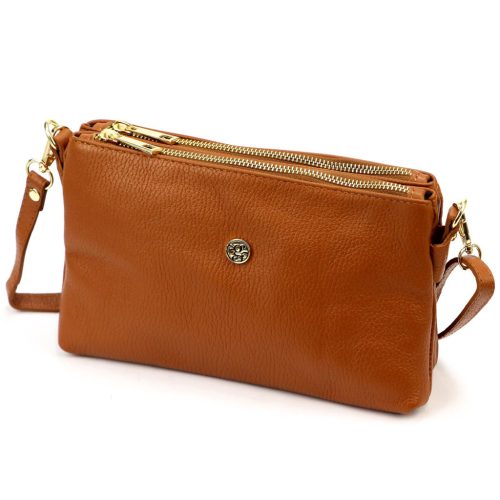 Gregorio 1736 barna női bőr válltáska, oldaltáska, crossbody 24 x 15 x 7 cm