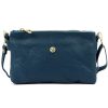 Gregorio 1736 kék női bőr válltáska, oldaltáska, crossbody 24 x 15 x 7 cm