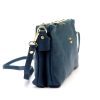 Gregorio 1736 kék női bőr válltáska, oldaltáska, crossbody 24 x 15 x 7 cm