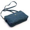 Gregorio 1736 kék női bőr válltáska, oldaltáska, crossbody 24 x 15 x 7 cm