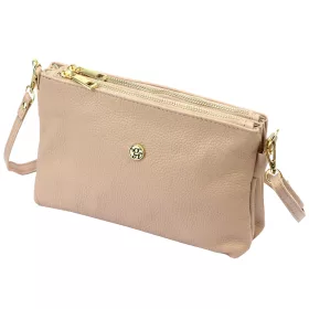   Gregorio 1736 púder színű női bőr válltáska, oldaltáska, crossbody 24 x 15 x 7 cm