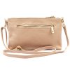 Gregorio 1736 púder színű női bőr válltáska, oldaltáska, crossbody 24 x 15 x 7 cm