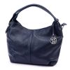 Gregorio 1737 navy női bőr kézitáska, válltáska, oldaltáska 35 x 25 x 12 cm