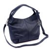 Gregorio 1737 navy női bőr kézitáska, válltáska, oldaltáska 35 x 25 x 12 cm