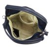 Gregorio 1737 navy női bőr kézitáska, válltáska, oldaltáska 35 x 25 x 12 cm