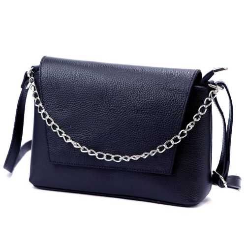 Luka 19-91 navy kék női bőr kézitáska, válltáska, oldaltáska 26 x 19.5 x 8 cm