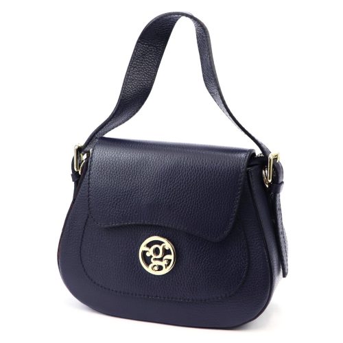 Gregorio 1741 navy kék női bőr kézitáska, válltáska, oldaltáska 24 x 19.5 x 9.5 cm