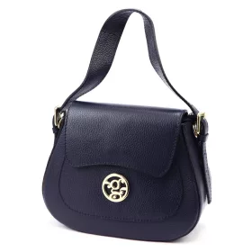   Gregorio 1741 navy kék női bőr kézitáska, válltáska, oldaltáska 24 x 19.5 x 9.5 cm