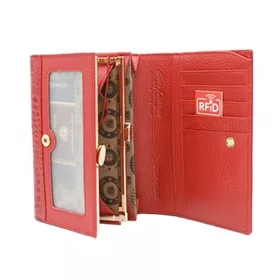   Peterson PTN CR-445 piros női bőr pénztárca  12 x 9.5 x 2.8 cm
