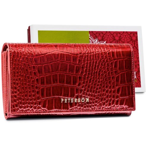 Peterson PTN CR-411 piros női bőr pénztárca 18.5 x 9.5 x 3.5 cm