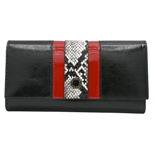 Peterson PTN ST-409 SNAKE fekete női bőr pénztárca 18.5 x 10 x 3.5 cm