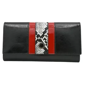   Peterson PTN ST-409 SNAKE fekete női bőr pénztárca 18.5 x 10 x 3.5 cm