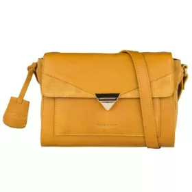   Burkely Secret Sage okkersárga színű női bőr válltáska