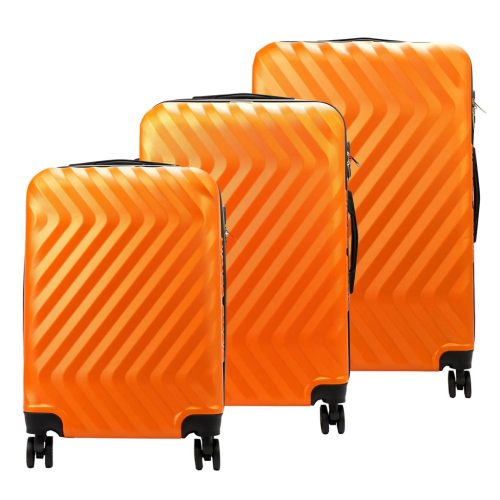 Pierre Cardin MED12 narancs színű abs 3 db-os bőrönd szett 58, 68, 78 cm