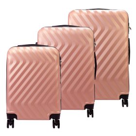   Pierre Cardin MED12 púderszín abs 3 db-os bőrönd szett 58, 68, 78 cm