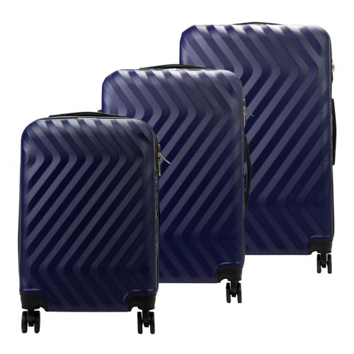 Pierre Cardin MED12 sötétkék abs 3 db-os bőrönd szett 58, 68, 78 cm