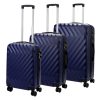 Pierre Cardin MED12 sötétkék abs 3 db-os bőrönd szett 58, 68, 78 cm