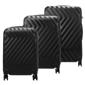   Pierre Cardin MED12 fekete abs 3 db-os bőrönd szett 58, 68, 78 cm