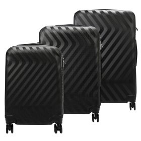   Pierre Cardin MED12 fekete abs 3 db-os bőrönd szett 58, 68, 78 cm